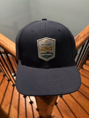 Rolex Navy Hat with Gold & Green Daytona Patch